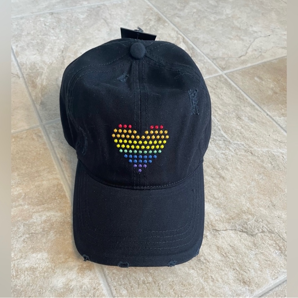 Nwt Baseball Hat With Rainbow Heart!